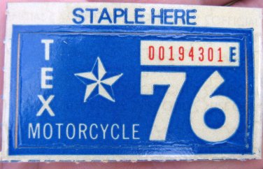 1976 texas motorcycle license