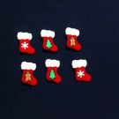 Christmas Boots Novelty Buttons - sewing supplies