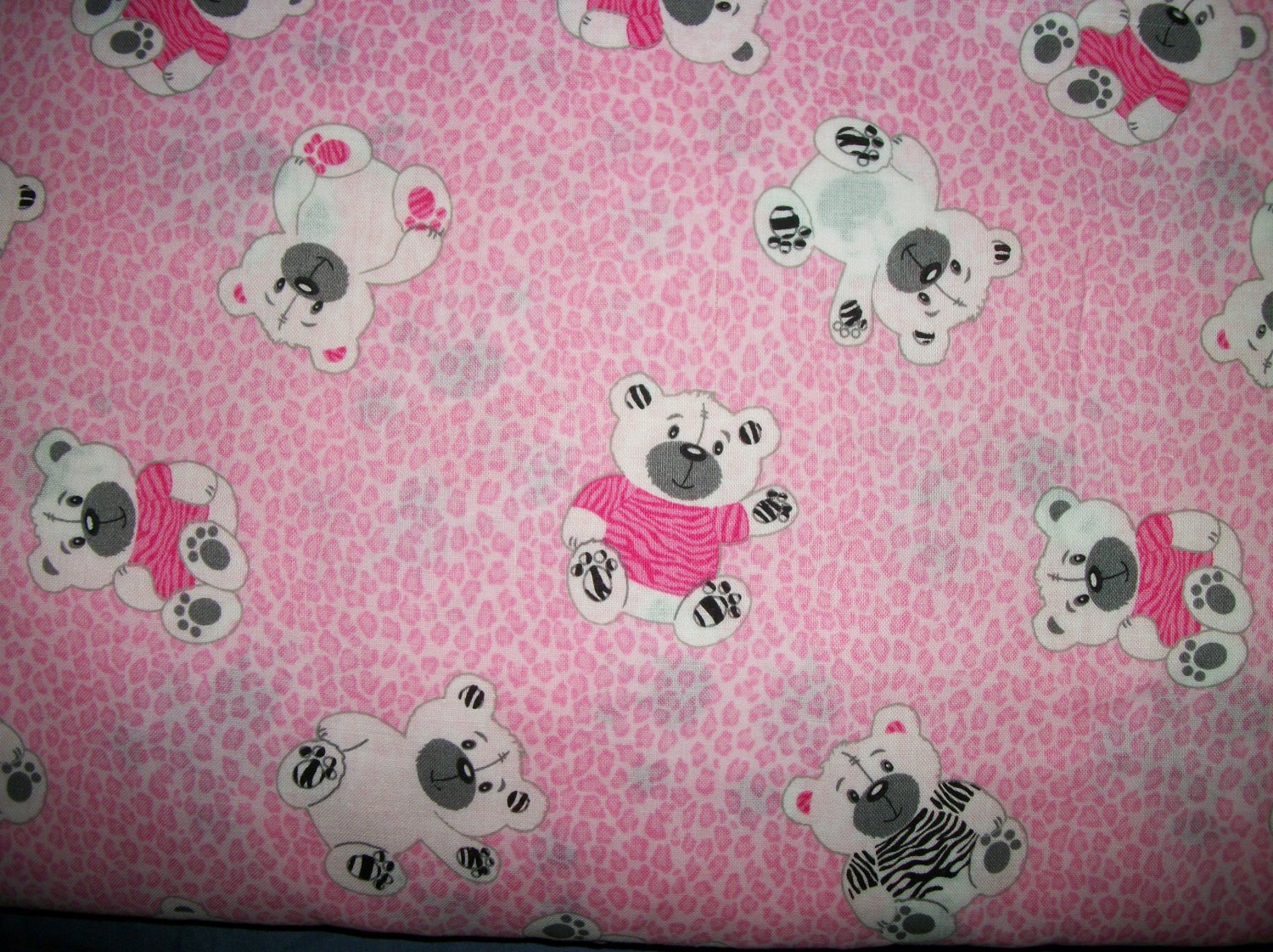 BTY Zebra Print Bear on Cotton Fabric - By The Yard Sewing