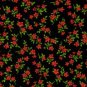 BTY Tiny Red Flowers on Black Cotton Fabric-By the Yard sewing supplies