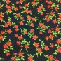 BTY Tiny Red Flowers on Black Cotton Fabric-By the Yard sewing supplies