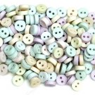 Mini Pastel Plastic Buttons/Sewing Craft Supplies/50Pieces
