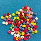 Mini Mini Mini MulticolorPlastic  Buttons- Sewing Craft Supplies