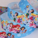 Disney Princesses Ariel Cinderella Snow W Jasmin Printed Grosgrain Ribbon/DIY 5 Yards
