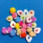 White Body LadyBugs Multicolor Novelty Buttons/Plastic Sewing craft supplies/40 pieces