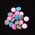 Multicolored Acrylic Fabric Covered Buttons/Sewing Supplies/DIY Craft supplies/20 Pieces