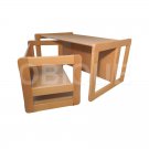 Multifunctional Benches and Tables Children's Wooden Furniture Light Set of Two
