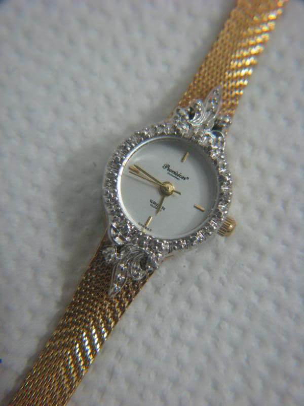 Gruen "Precision" Diamond Ladies Gold plated watch