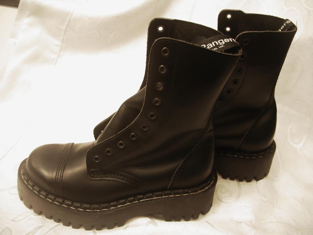 SHELLYS RANGERS Original UK Monster Boots ~ Black Leather ~ Men's US 6. ...