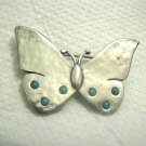 BUTTERFLY Didae 925 silver Turquoise Brooch by Shablool Silver Jewellery, Israel