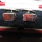 Russian Faceted Genuine Ural Orsk Jasper Gold Plated 875 Silver Cufflinks