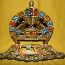 JERUSALEM OF GOLD ~ PHOENIXES Hanukkah Menorah Lamp, Israel ~ Vintage