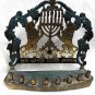 1960 ISRAEL LIONS COLORED HANUKKAH MENORAH LAMP