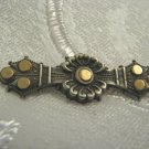 ANTIQUE VICTORIAN SILVER & GOLD ORNAMENT BROOCH ENGLAND 1894