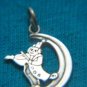 SILVER PENDANT "CLOWN PLAING ON A VIOLA ON THE MOON" ISRAEL