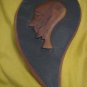 JEWISH ORTHODOX MAN CARVED OLIVE WOOD WALL DECOR ISRAEL 1960'S