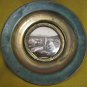 VINTAGE ISRAEL TIBERIAS VIEW BLACK & WHITE PICTURE GREEN BRASS PLATE