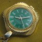 STUNNING LOTUS GREEN DIAL ANTIMAGNETIC SWISS PENDANT WATCH ~ ROMAN NUMBERS