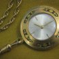 GORGEOUS HENO BLACK & GOLD TONE FLORAL EMBOSSED ORNAMENT PENDANT WATCH