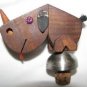 RHINO Wooden Bottle Stopper FRANK MEISLER ISRAEL 1960's