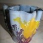 Vintage MULTI COLOR Handkerchief FAZZOLETTO Art Glass VASE Israel