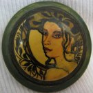 Portrait of Woman Artisan Hand Painted Brooch Israel