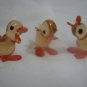 3 Cheerful Sunburst Amber Glass Ducks Ducklings