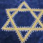 VINTAGE ISRAEL BLUE JEWISH SYNAGOGUE VELVET PAROCHET COVER JUDAICA STAR OF DAVID