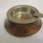VINTAGE ISRAEL OLIVE WOOD MA YAFITH ASH TRAY WITH REMOVABLE METAL TRAY