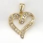 1/2 ctw. Diamond & 10K Yellow Gold Channel Set Heart Pendant