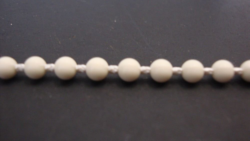 10 FEET : Ivory Plastic Beaded Chain #10  for Roller Shades / Vertical Blinds