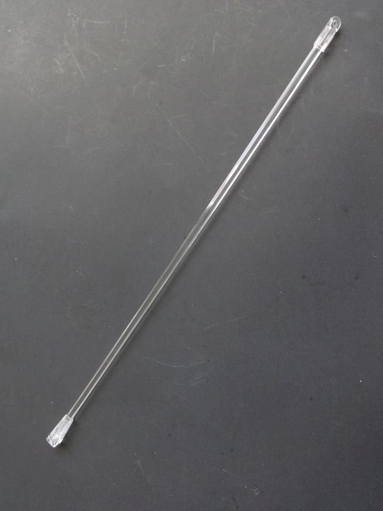 3 QTY.: 48" CLEAR MINI BLIND WAND with Hook Connector and Deluxe End Cap / RV