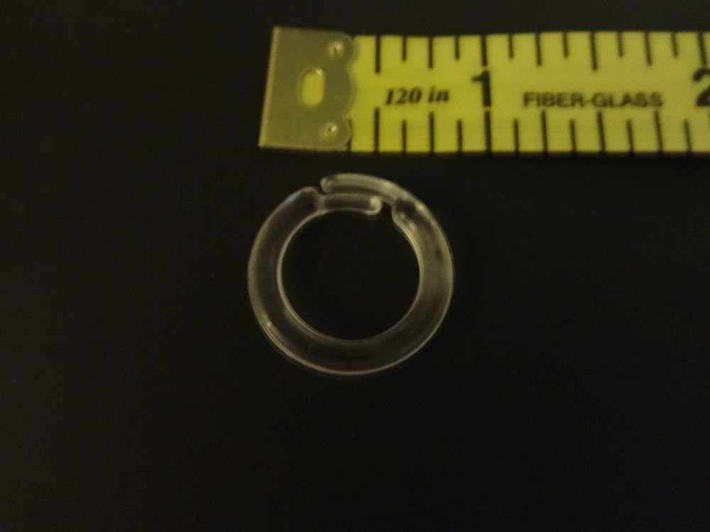 25 QTY:  7/8"   CLEAR Plastic Split Rings for Shades & Valances