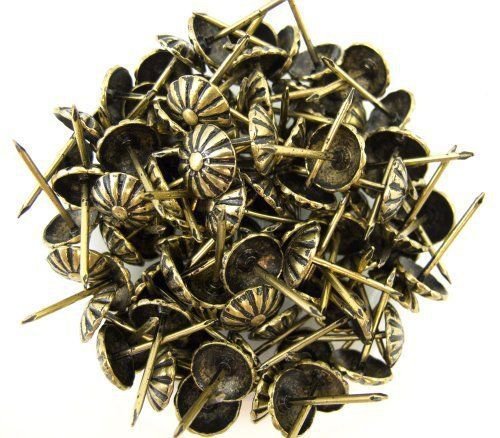 C.S. Osborne Daisy Nail Tacks Antique Brass 100pk [Office Product]