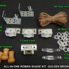 All-in-One ROMAN SHADE HARDWARE KIT, in Golden Brown (cord lock, pulleys, cor...