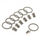 Set of 10 Drapery Ring Clips, Brushed Nickel, 1 1/4"