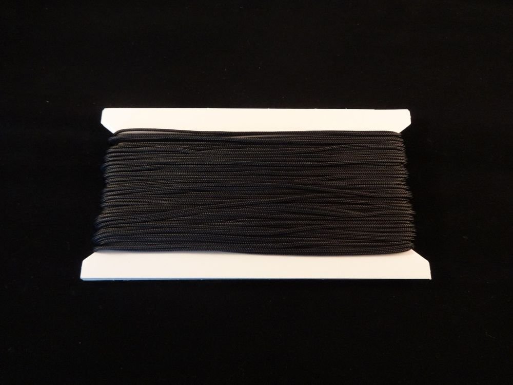 25 YARDS: 1.4 mm Black Professional Grade Braided Lift Cord for Blinds & Shades