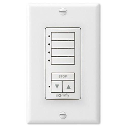 Somfy DecoFlex WireFree RTS Wall Switch, 4 Channel; in WHITE (MPN# 1811074)