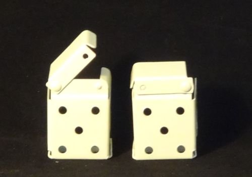 2 PAIR: MINI BLIND Brackets, for 1" X 1 1/2" Head Rail, in IVORY Metal : BALI