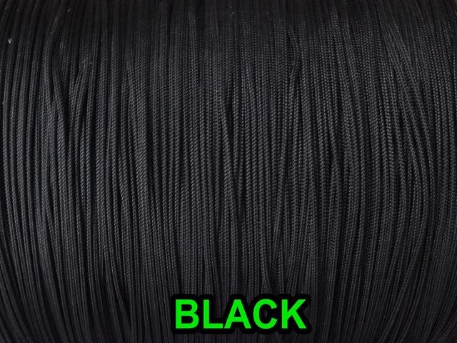 25 YARDS: 1.8 MM BLACK Professional Braided Lift Cord for Blinds and Shades