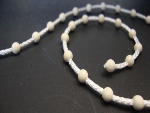 Ivory #10 Beaded Chain, Far Spacing : Perfect for Roller Shades
