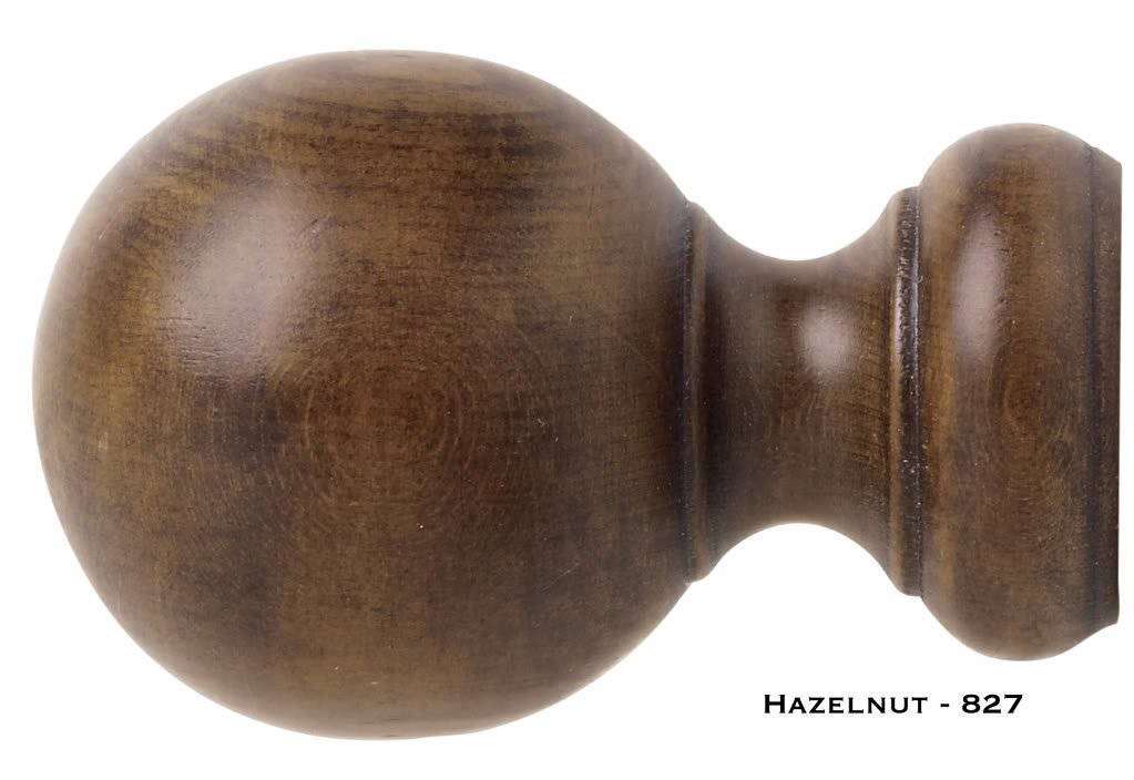1 PAIR Kirsch Wood Ball Finial Hazelnut 1 3/8"