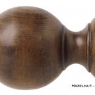 1 PAIR: Kirsch Wood  Ball Finial Hazelnut 1 3/8"