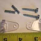 2 PAIR:CLEAR Mini Blind Hold-Downs , hook style WITH PINS AND SCREWS