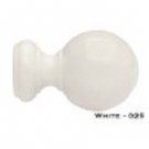 Wood Ball Finials for 1 3/8" Diameter Pole-1 Pair White