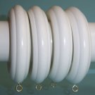 Kirsch 2" Solid Wood Pole Rings for Window Drapes, White Finish