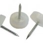 12 QTY: C.S. Osborne Chair Glides No. 679WH:3/4" WHITE Plastic w/ 11/16" tack