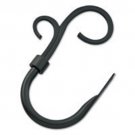 5/8-Inch Round Decorative Metal Curtain Holdbacks (Black/Shepherds Hook, 1 Pair)