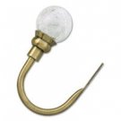1 PAIR: Graber 5/8" Round Metal Curtain Holdbacks(Antique Brass/ Crackled Glass)