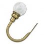 1 PAIR: Graber 5/8" Round Metal Curtain Holdbacks(Antique Brass/ Crackled Glass)